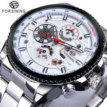 Load image into Gallery viewer, Men&#39;s Mechanical Wrist Watch | Stainless Steel Three Dial Calendar Military Sport Watch
