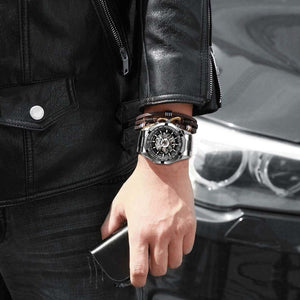 Men's Mechanical Sport Watch | Waterproof Stainless Steel Skeleton Transparent Watch