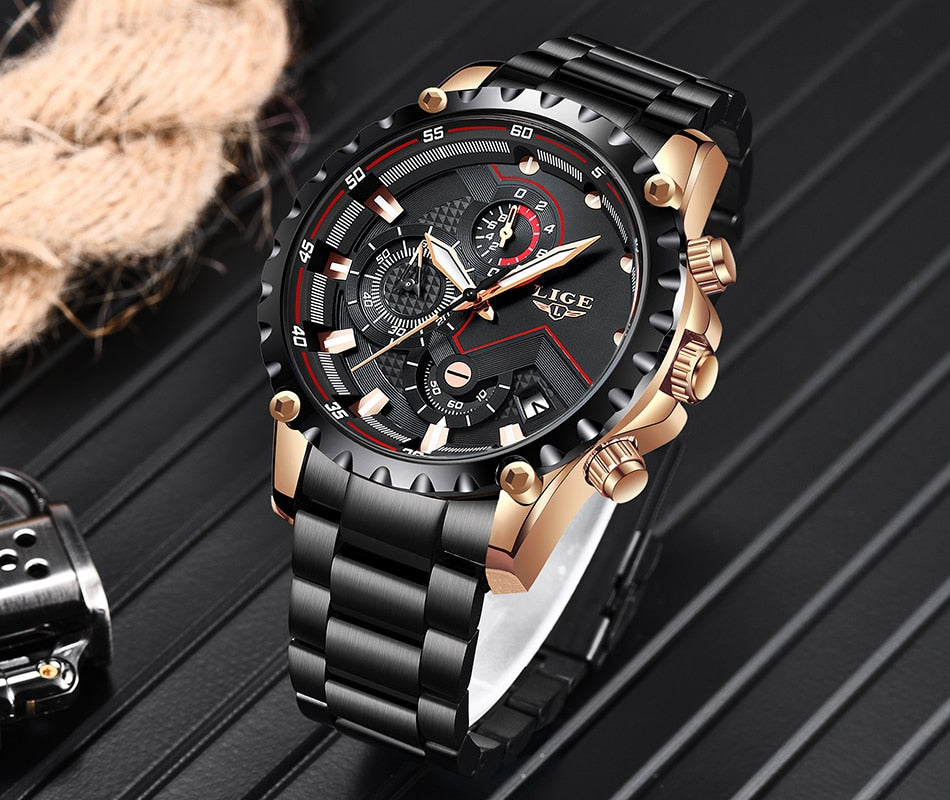 Men's Quartz Sports Watch | Luxury All Steel Military Army Waterproof Wristwatch.