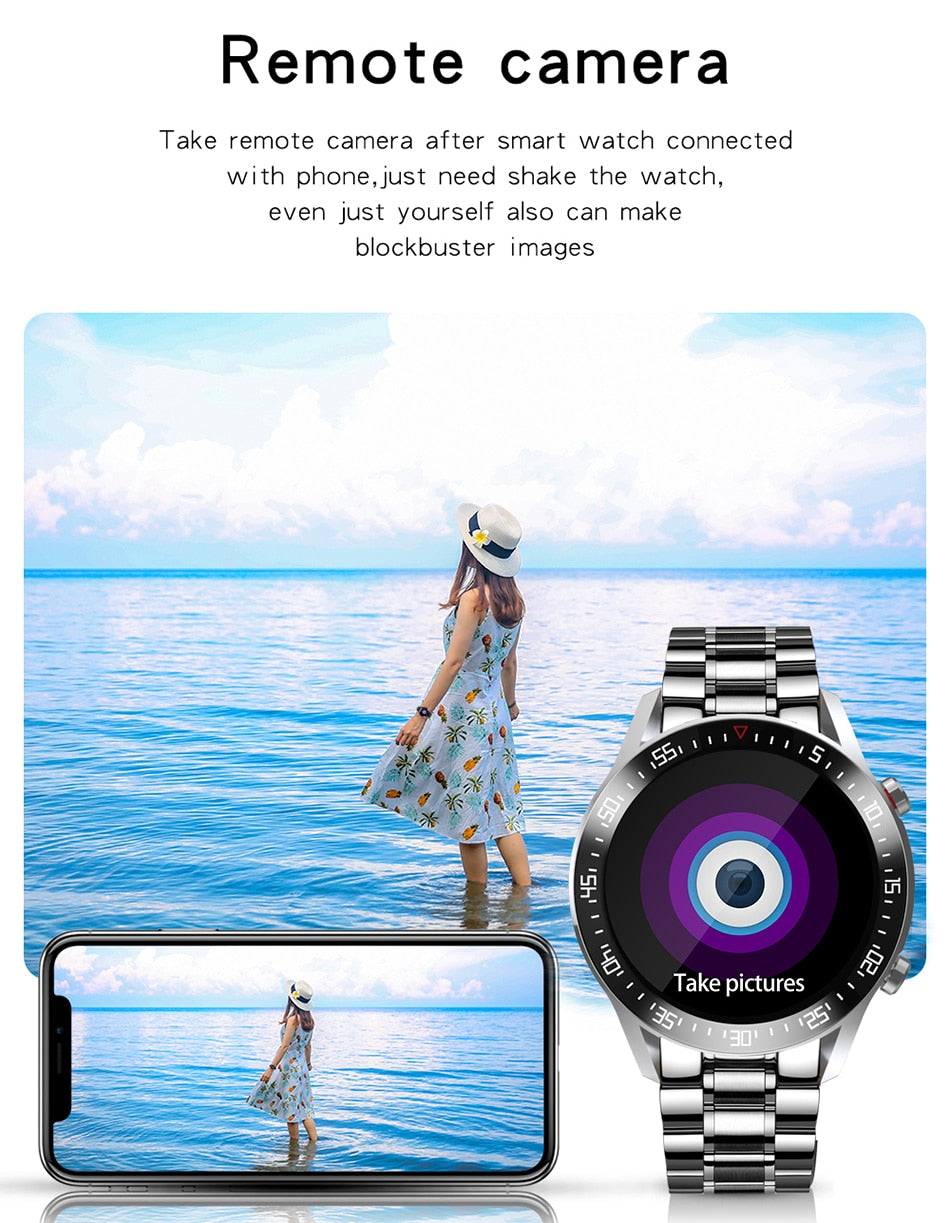 Men's Stainless Steel Smartwatch | Waterproof Sports Fitness Full Circle Smartwatch.