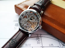 Load image into Gallery viewer, Men&#39;s Mechanical Watch | Skeleton Brown Leather Strap Casual Wristwatch
