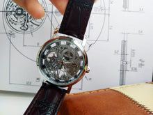 Load image into Gallery viewer, Men&#39;s Mechanical Watch | Skeleton Brown Leather Strap Casual Wristwatch

