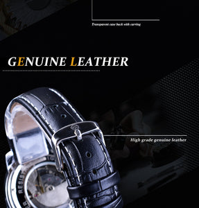 Automatic Mechanical Men's Watch | Multi Function Black Tourbillion Fashion Wristwatch
