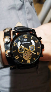Automatic Mechanical Men's Watch | Multi Function Black Tourbillion Fashion Wristwatch